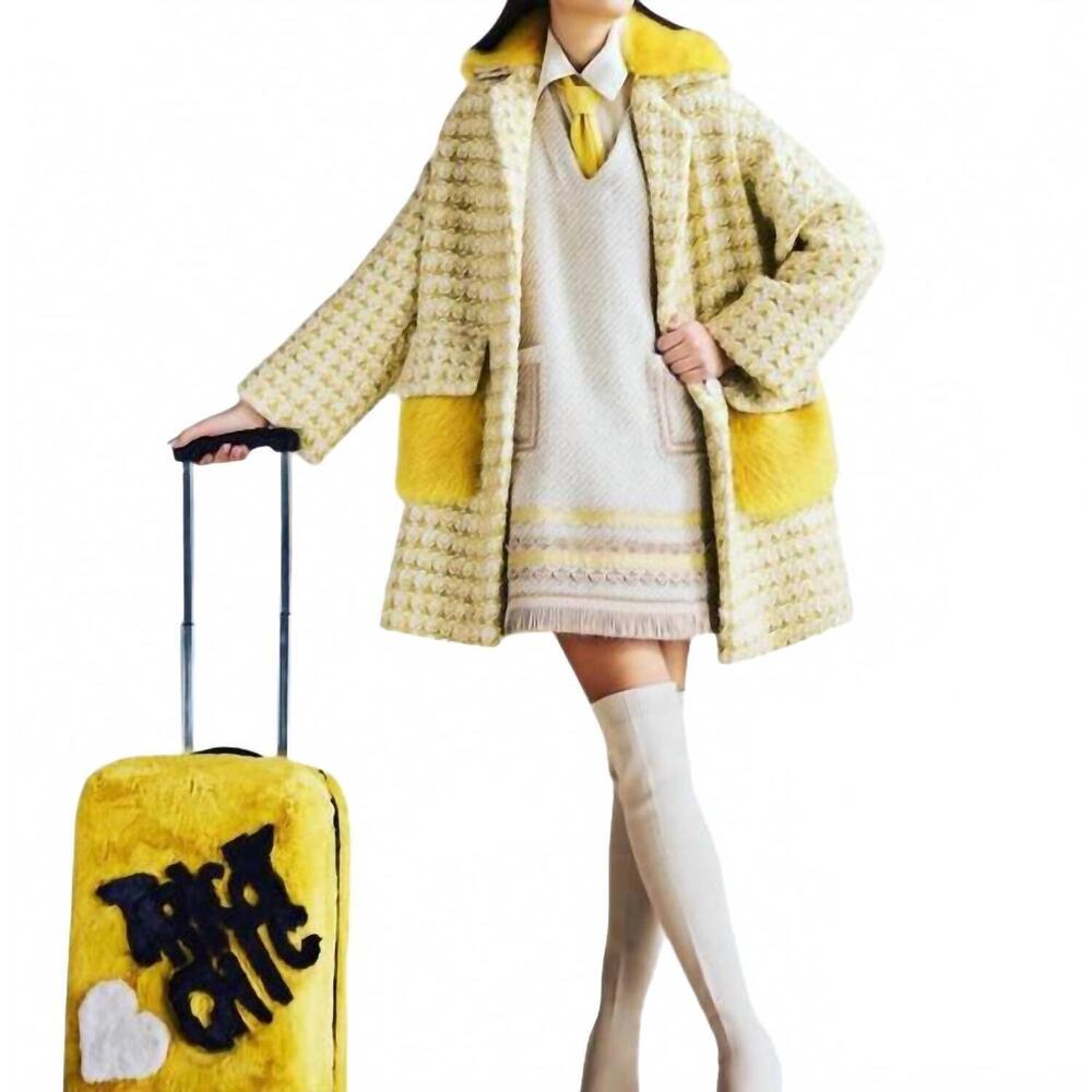 NEW TRICOT CHIC taglia cliente half coat in muted yellow